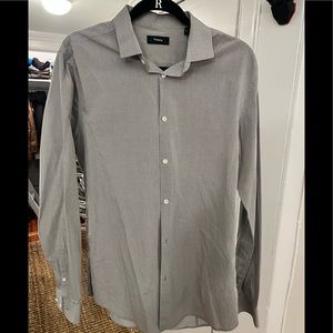 Theory button down gray